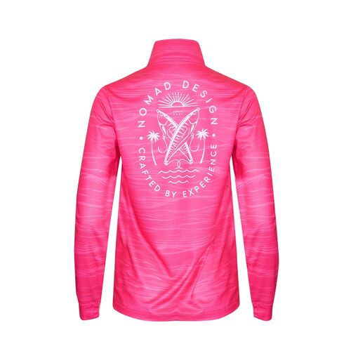 Nomad Design Collared Fishing Jersey Womens Rise Of The Madscad - Hot Pink - 10