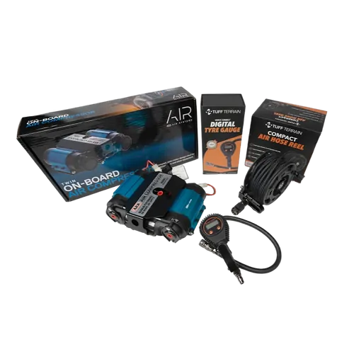 ARB Twin High Output Air Compressor With Hose Reel and Gauge Kit