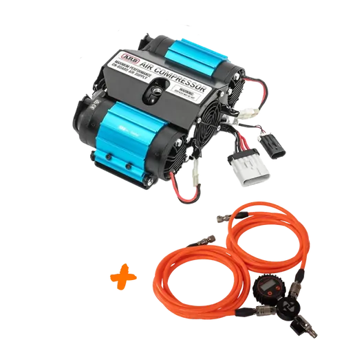 ARB Twin High Output Air Compressor & Tuff Terrain Multi Tyre Deflator/Inflator Kit (2 Valve)