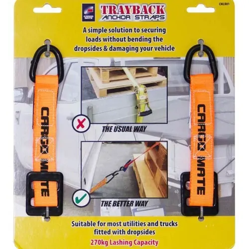Cargo Mate Trayback Anchor Straps 270kg Lashing Capacity