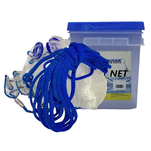 Seahorse 7ft Mono Cast Net Drawstring With 3/4" Mesh