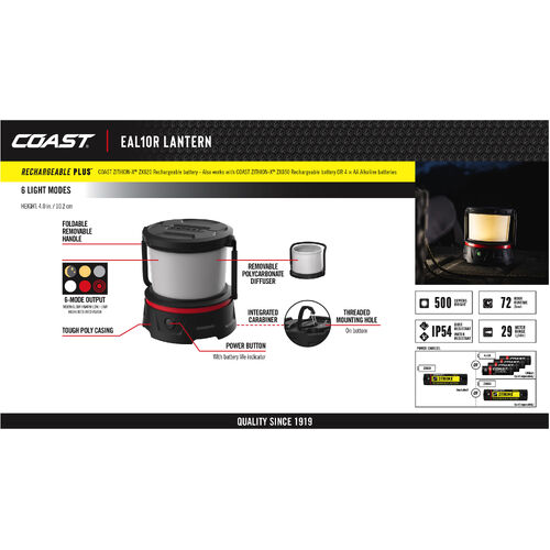 Coast Area Lantern 500 Lumen Rech