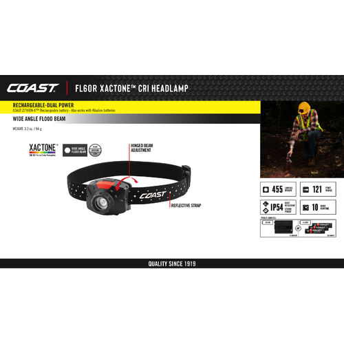 Coast Headlamps 450 Lumens Rech 3 X Aaa