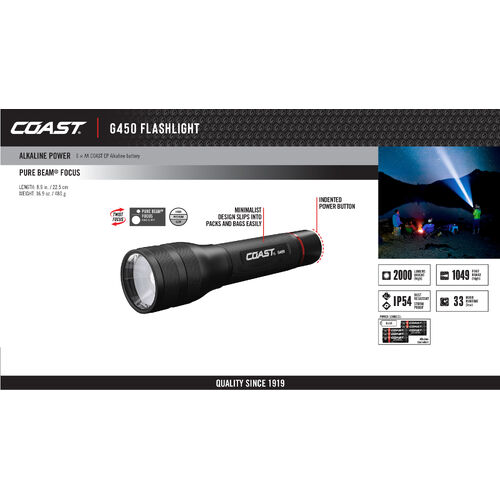 Coast Torch 2000 Lumens 6 X Aa