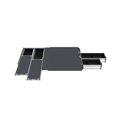 4WD Interiors Dual Roller Floor Side Drawers & Fixed Floor Rear Drawers suits Toyota Hiace Van 05/2019-Current