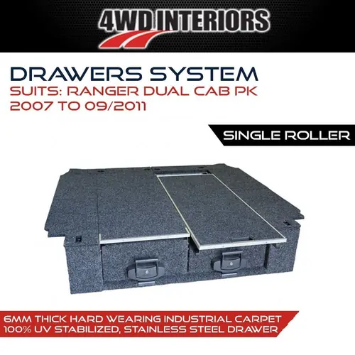 Drawers System To Suit To Suit Ranger Dual Cab Pk 07 - 09/11 Dual Roller