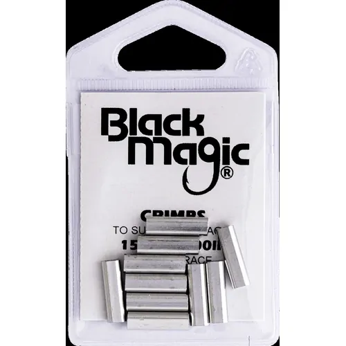 Black Magic Crimps 1.5mm SUITS 150 -200LB Pack (10)