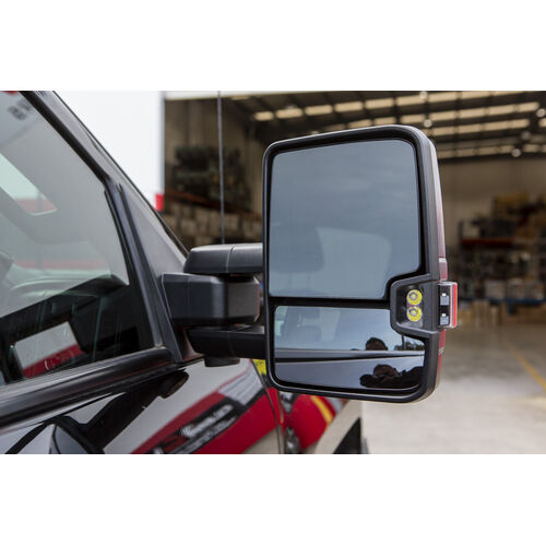 Clearview Full Replacement Mirror CHEVY SILVERADO- 2500 & 3500 (MANUAL FOLD, HEATED, INDICATOR, ELECTRIC TOP GLASS, BLACK)