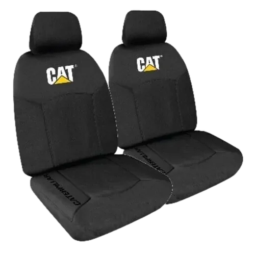 Caterpillar Canvas Seat Covers Black Front Pair