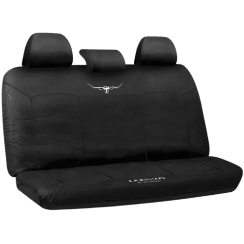 Rm Williams Car Seat Covers Canvas Black 06 Rear Multi Zip