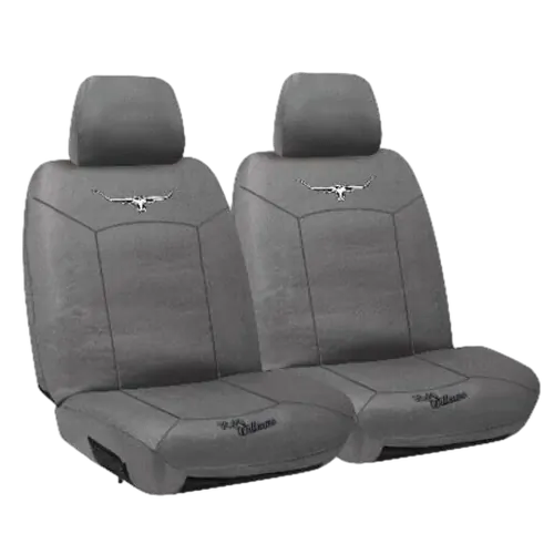 RM Williams Canvas Seat Covers Grey Front Pair