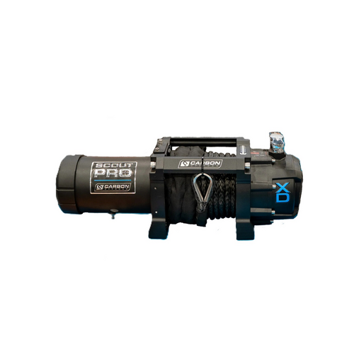 Carbon Offroad Scout Pro RS9-S 9000lb (Short Drum) High Speed Winch with MegaPro Hook - Black