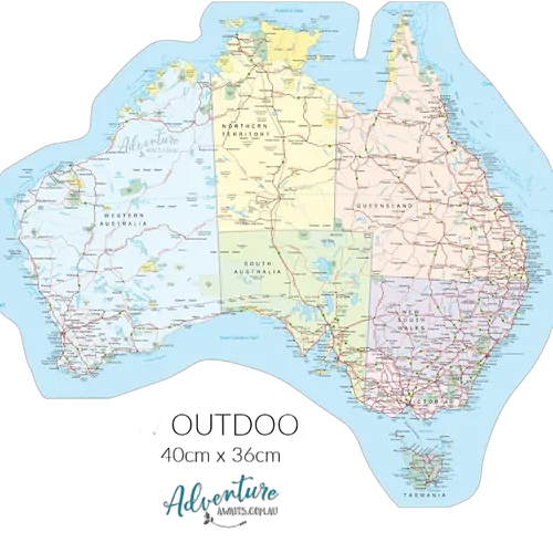 Adventure Awaits Map Of Australia Sticker - UV Outdoors Sticker