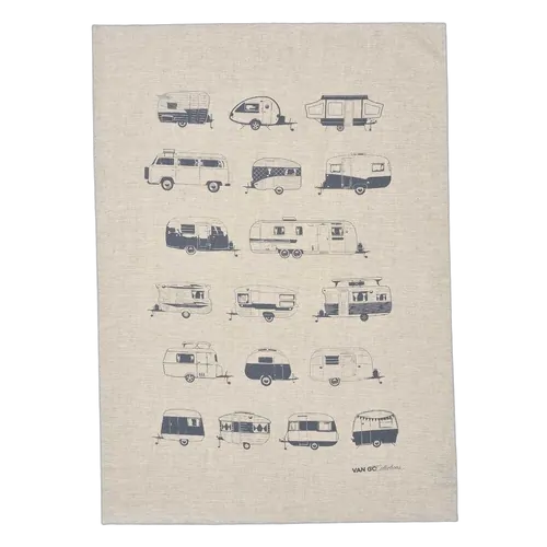 Van Go Collections Tea Towel Destinations Collection Grey Caravans