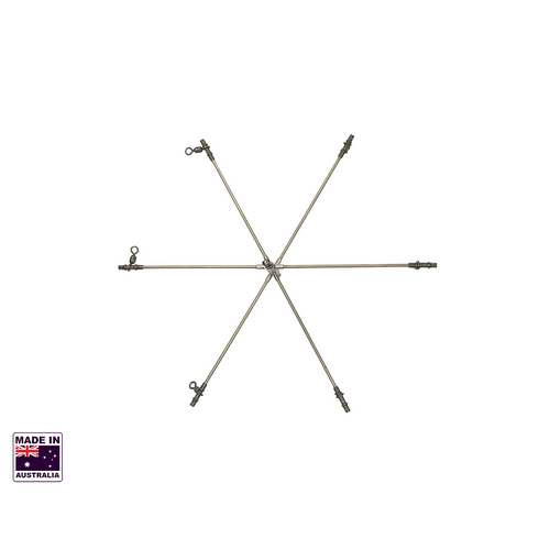 Hookem Dredge Bar Only - 12" Wide - Stainless Steel - Includes 6 X 350Lb Sleeve Swivels