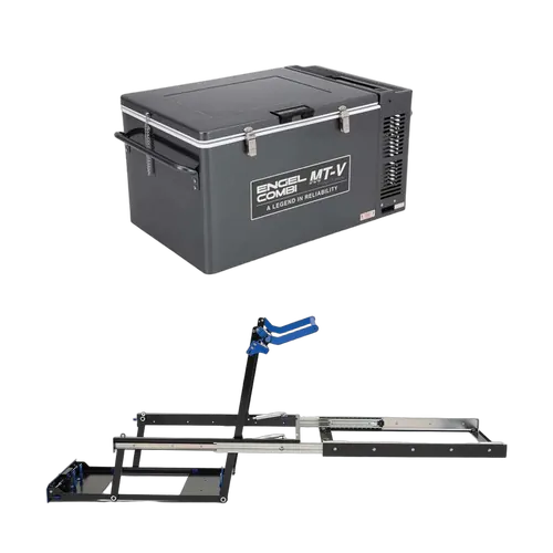 Engel 57 Litre Combi Portable Fridge and Freezer & Msa Ds60 Fridge Drop Slide Bundle