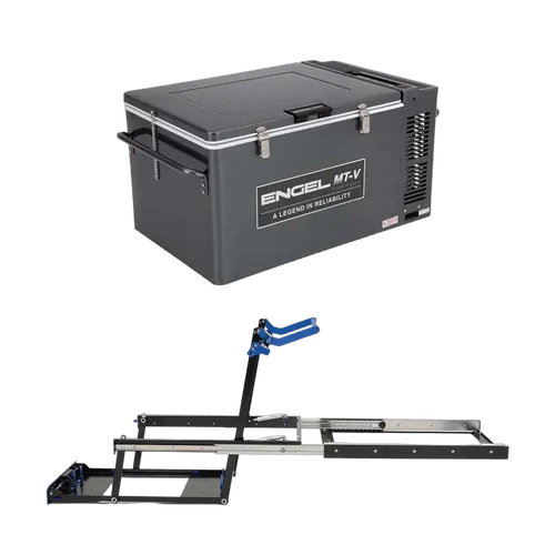 Engel 60 Litre Portable Fridge-Freezer & Msa Ds60 Fridge Drop Slide Bundle