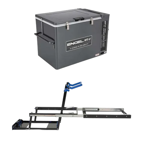 Engel 80 Litre Portable Fridge-Freezer & Msa Ds60 Fridge Drop Slide Bundle