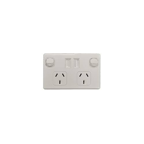 NCE DUAL POLE POWER-POINT WITH USB CHARGER WHITE