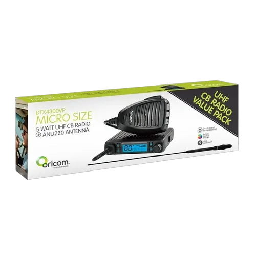 Oricom DTX4300 IP54 UHF CB Radio + ANU220 Antenna Value Pack