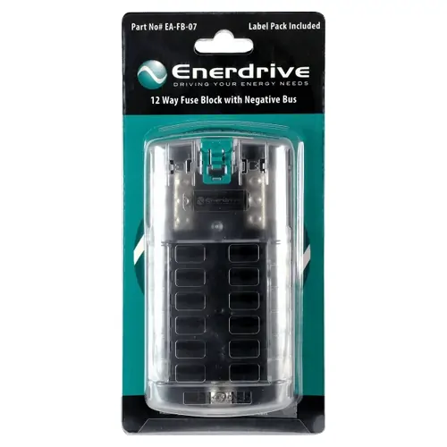Enerdrive Enerdrive Fuse Box - 12 Circuit With Negative Bus And Cover