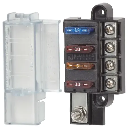 Fuse Block 4 Way Positive with Cover & Label Kit