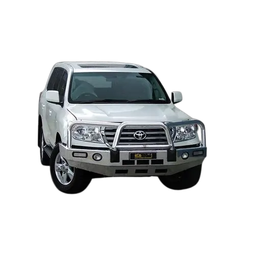 ECB Big Tube Bar w/Lights to Suit Toyota Landcruiser 200 Series Sahara 11/07 to 01/12 Silver Hammer Tone