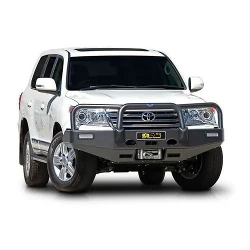 ECB Winch Compatible Big Tube Bar to Suit Toyota Landcruiser 200 Series GX 03/12 to 10/15 Black Ripple