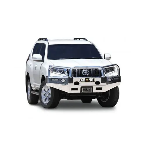 ECB Winch Compatible Big Tube Bar w/Lights to Suit Toyota Prado GX 11/17-On Black Ripple