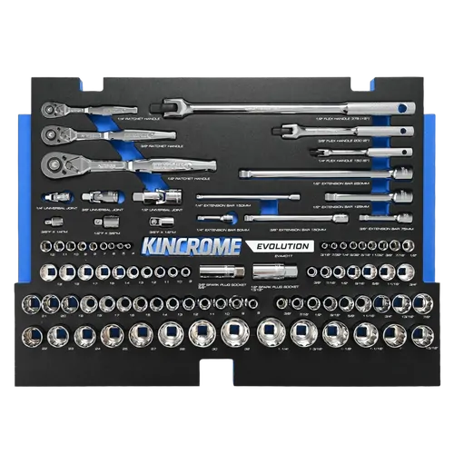 Kincrome Evolution 92 Piece Sockets & Accessories Eva Tray