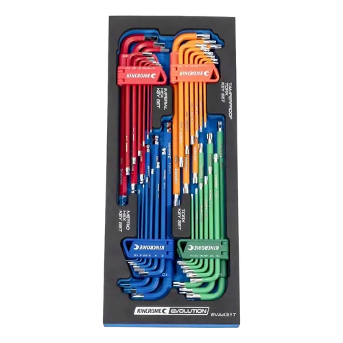 Kincrome Evolution 36 Piece Hex & Torxft Long Series Keys Eva Tray