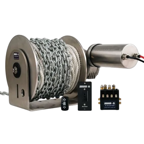 Muir Drum Winch DW08 44/600 12V *Combo* 80m ROPE Chain Roller Switchgear Mount Gear