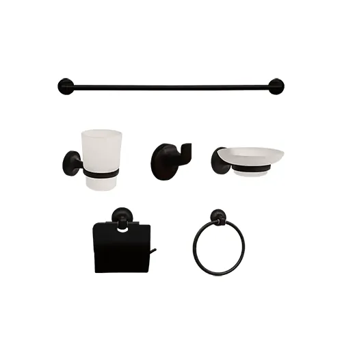 NCE Bathroom Accessories (6PC Kit) Black