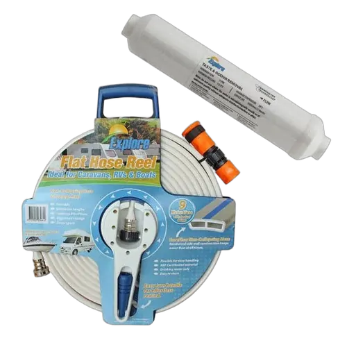 Explore Flat Hose And Explore Inline Water Filter Nano Silver Bundle 9m