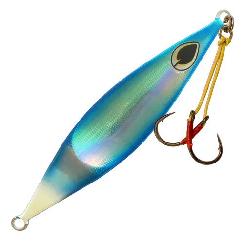 Black Magic Flipper Jig 60gm Blue/Lumo Stripe