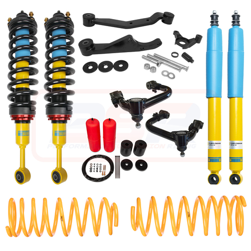 Performance Suspension Racing Bilstein 2-4/2" Touring Lift Kit Extra Heavy Duty Front and Heavy Duty Rear with Red to suit Toyota Fortuner Gen 2 2015-