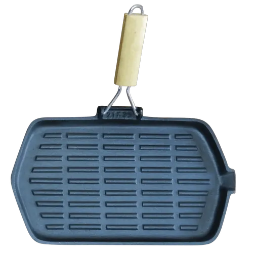 Supex Rectangular Folding Handle Frypan Pre Seasoned - 210 mm X 350 mm