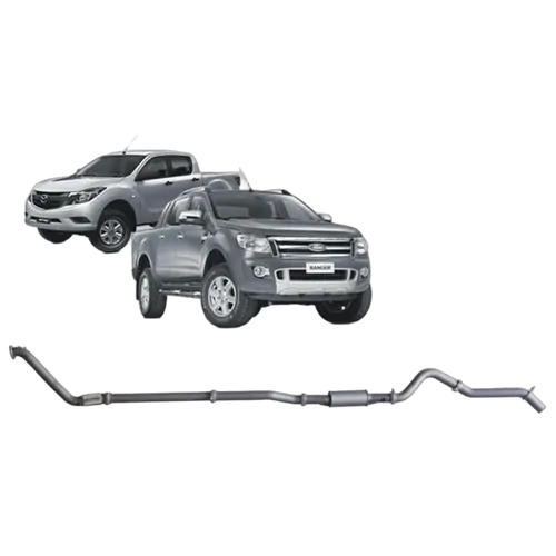 Redback Exhaust For Ford Ranger 2011-09/2016 Including MKII ZSD-532 3.2 Litre No Catalytic Converter - Resonator