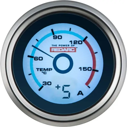 Redarc Single Temperature 52Mm Gauge With Optional Current Display