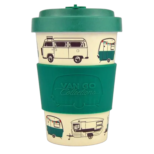 Van Go Collections Bamboo Travel Mug 400ml Van Go Collections 'Magical Mornings' Dark Green
