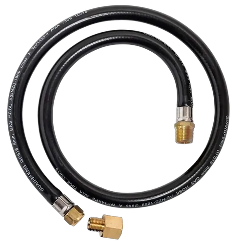 Gasmate HOSE 900MM 3/8" BSP MALE & 1/4" BSP