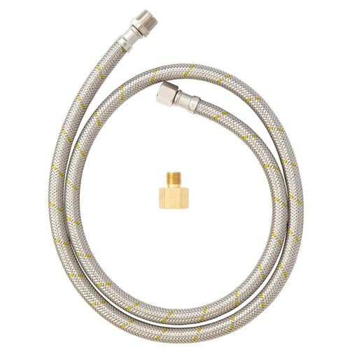 GAS BBQ BRAIDED HOSE 1200mm 3/8" BSP MALE & 1/4" BSP FEMALE CONNECTIONS