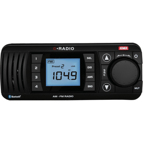 GME GR300BTB AM/FM With Bluetooth Marine Radio - Black