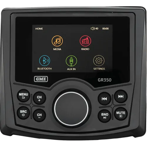 GME GR350BTB AM/FM IP54 Compact Marine Stereo With Bluetooth - Black