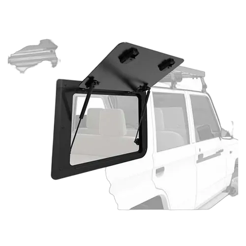 Front runner Gullwing Window / Right Hand Side Aluminium to suit Toyota Land Cruiser 76