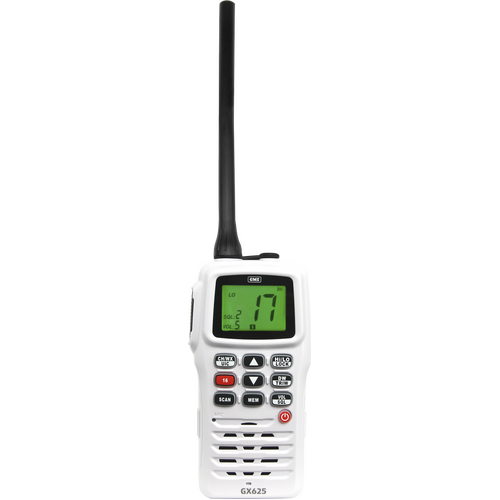 GME 5/1 Watt Handheld VHF Marine Radio - White