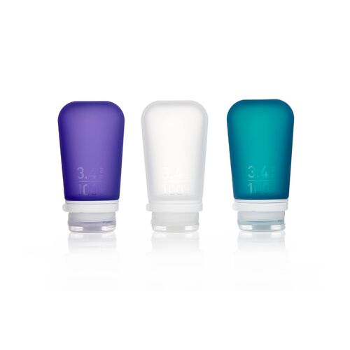 HUMAN GEAR GoToob+ 3 Pack Large Clear/Purple/Teal