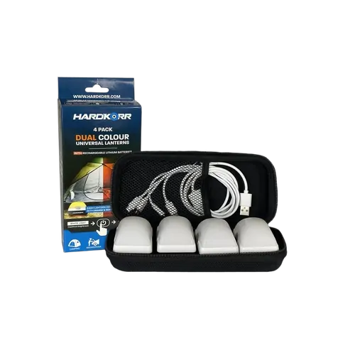 Hard Korr Dual Colour Universal LED Lantern with Inbuilt Lithium Battery 4 Pack
