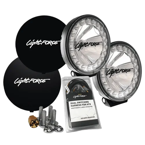 Lightforce HTX2 Hybrid (PAIR) Driving Lights 12V (Includes Harness, Lens Protectors & Anti Theft Nuts)
