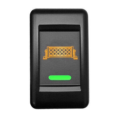 Hulk 4x4 Switch Push Button On/Off 24V Led Light Bar T/S Isuzu Truck Amber/Green Illum